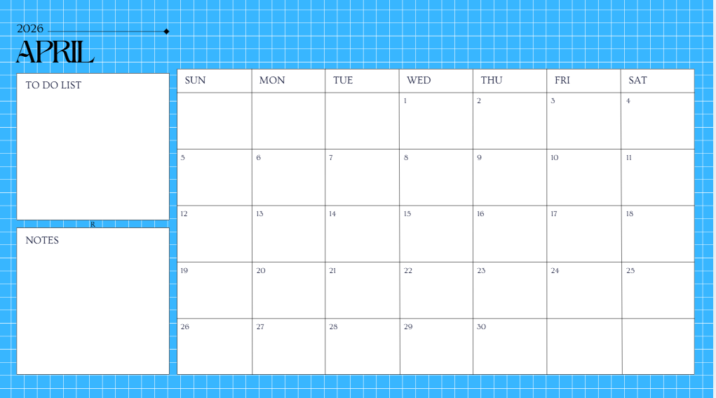 Student Academic Calendar 2026 – To-Do, Notes & Personalized