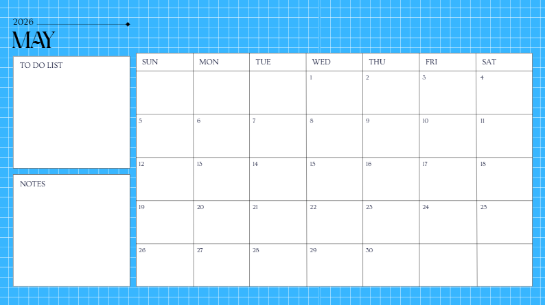 Student Academic Calendar 2026 – To-Do, Notes & Personalized