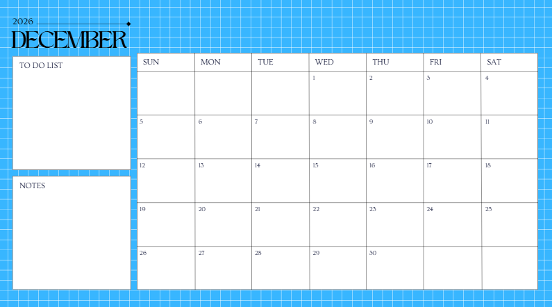 Student Academic Calendar 2026 – To-Do, Notes & Personalized