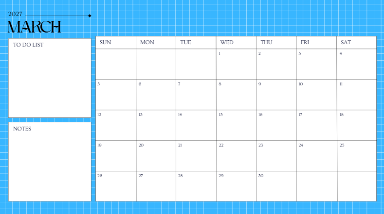 Student Academic Calendar 2026 – To-Do, Notes & Personalized